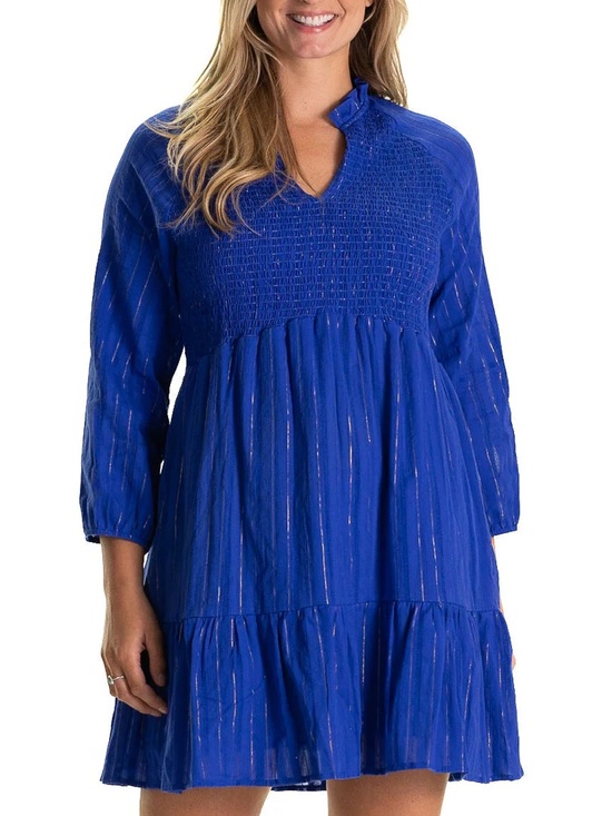 Duffield Lane Dresses & Skirts - DUFFIELD LANE WREN DRESS BRIGHT BLUE METALLIC Size Small